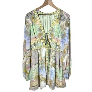 Alexis Tessie Dress Boho Paisley Patchwork Size Large